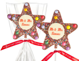 Personalised Wedding Star Chocolate Lollipops